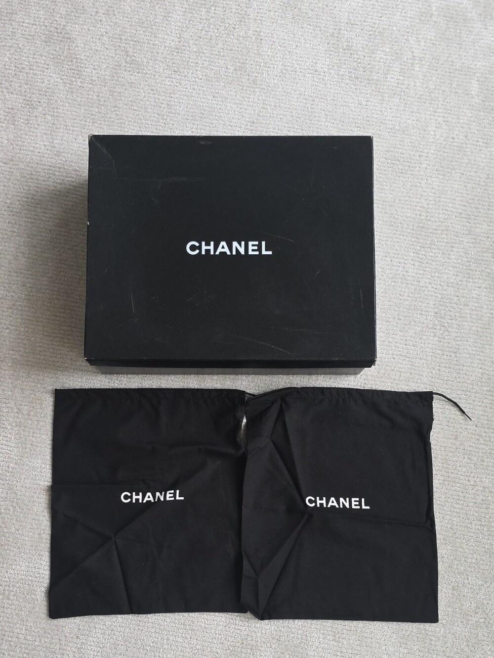 Chanel Boot Box With 2 Boot Bags